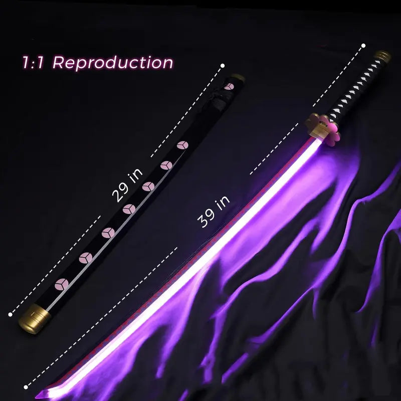 Light up One Piece Roronoa Zoro Sword Shusui - 40 Inches Rechargeable Light Saber Sword Anime Csopaly